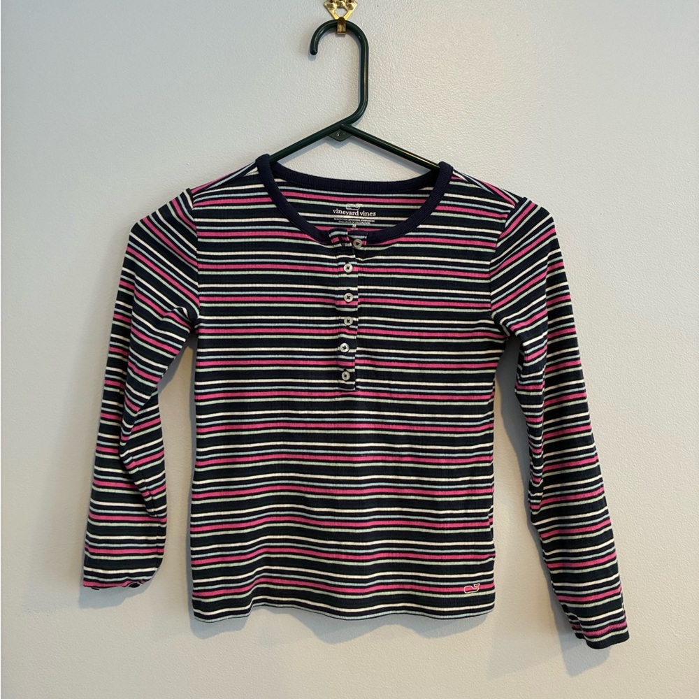 Girls Vineyard Vines Striped Long Sleeve Tee